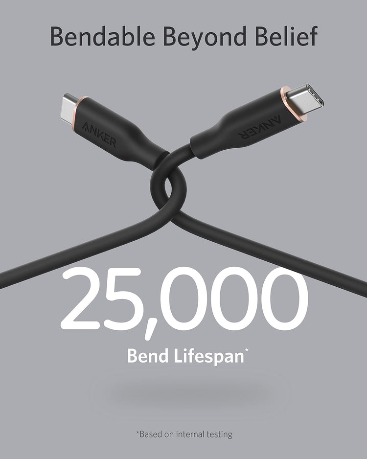 Black Anker 643 USB-C to USB-C Cable ((Flow, Silicone) Cables | ST635843P7