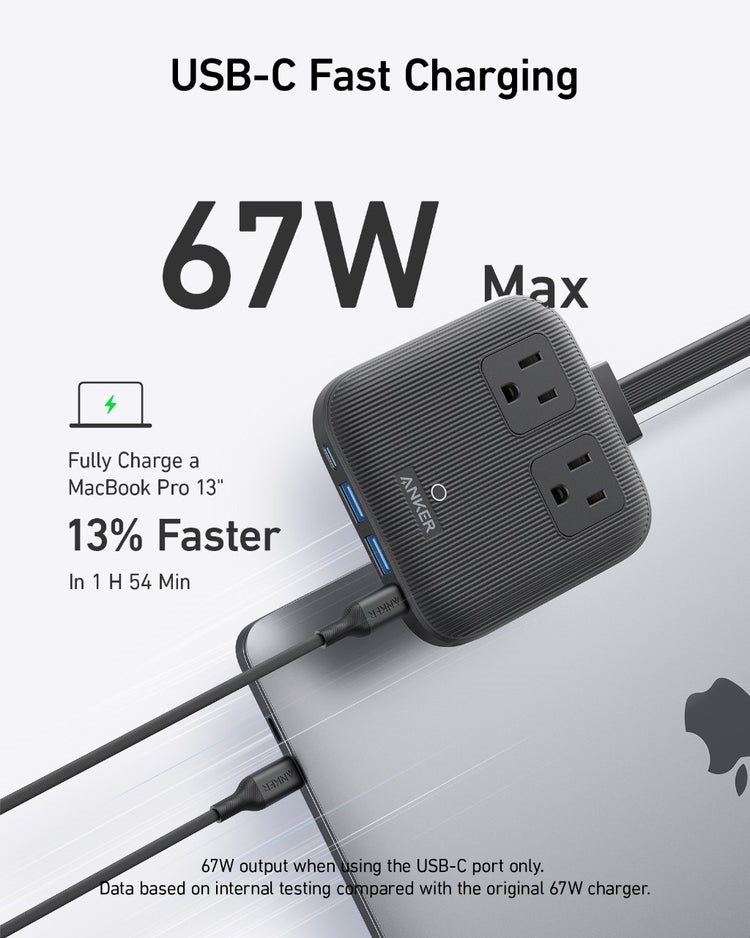 Black Anker Nano Charging Station ((6-in-1, 67W) AC Power | EV281688O0