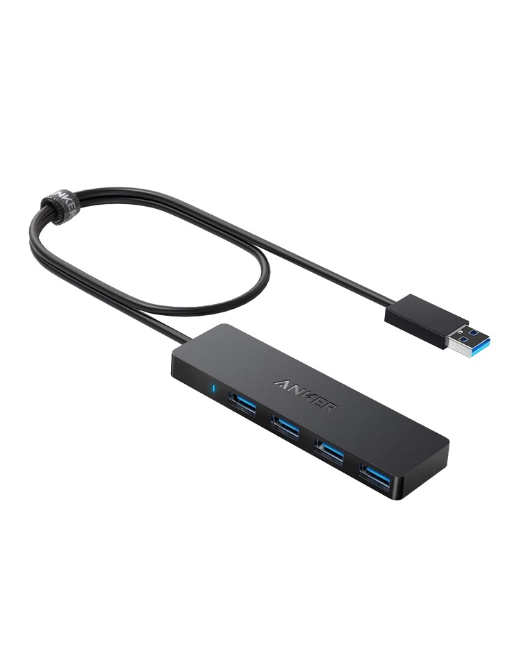 Black Anker Ultra Slim 4-Port USB 3.0 Data Hub Hubs and Docks | YQ478107P8