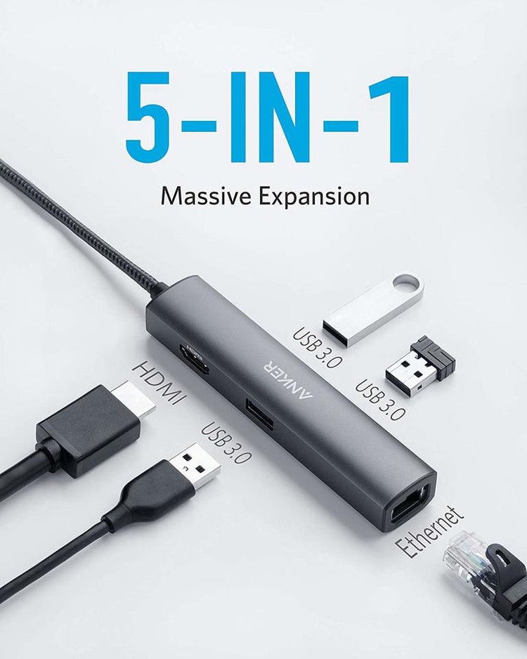 Grey Anker 533 USB-C Hub ((5-in-1, Slim) Hubs and Docks | XO299089W8