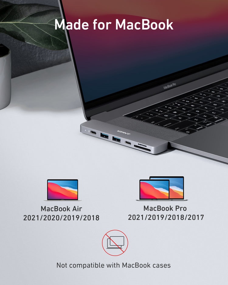 Grey Anker 547 USB-C Hub ((7-in-2, for MacBook) Hubs and Docks | XU471877C7
