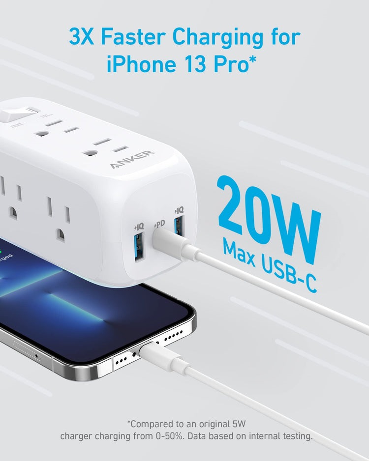 White Anker 332 USB Power Strip AC Power | JD966716T0