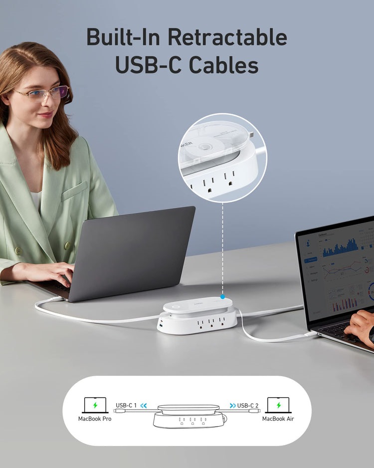 White Anker 647 Charging Station ((10-in-1) AC Power | YV553625T8