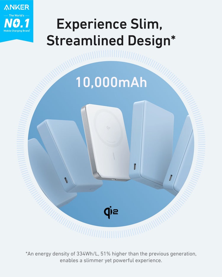 White Anker MagGo Power Bank ((10K, Slim) Power Banks | QF058485F4