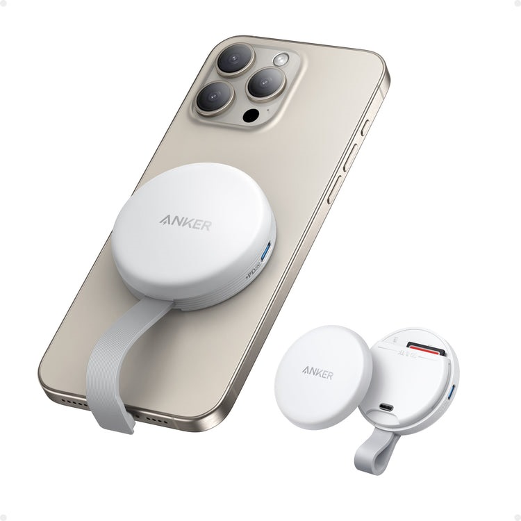 White Anker MagGo USB-C Adapter ((3-in-1, 10Gbps, For iPhone) Hubs and Docks | RE504360R5