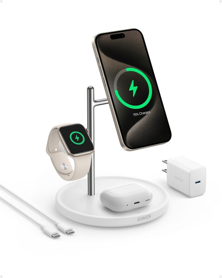 White Anker MagGo Wireless Charging Station ((3-in-1 Stand) Wireless Chargers | GQ229572L7