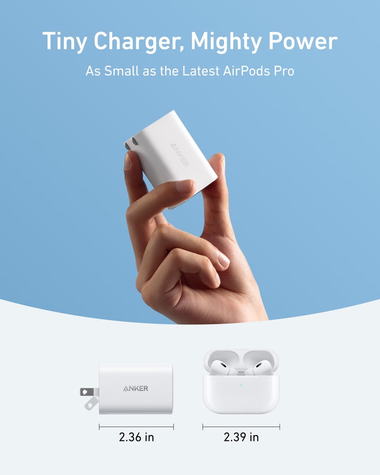 White Anker Nano Charger ((100W) with USB-C Cable Chargers | KS082948W2