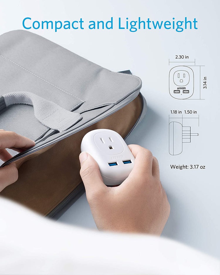 White Anker PowerExtend USB Plug AC Power | AS949984V7